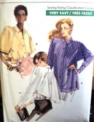 7223 EZ VOGUE LOOSE SS-LS BLOUSES,BK OVERLAY OR NOT PATTERN 8-12